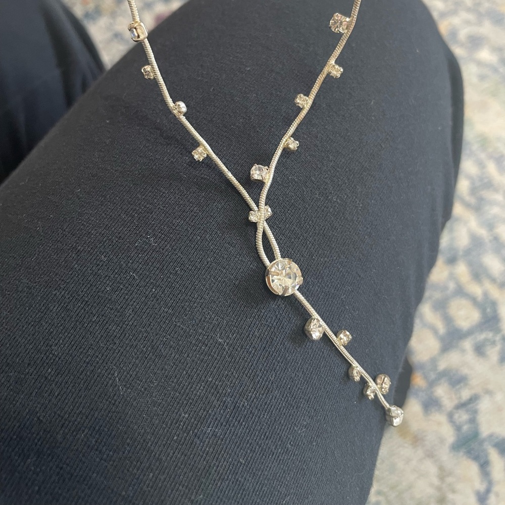Silver dangle necklace studded women’s